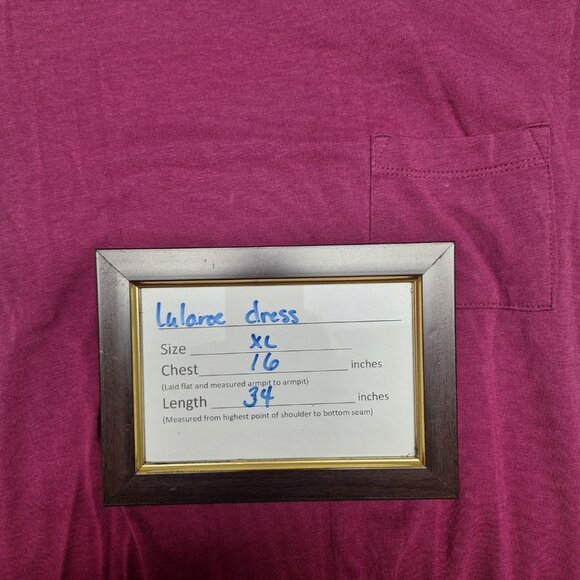 Lularoe Burgundy Carly Dress Womens XS Tee Shirt Style Front Chest Pocket Knee - Picture 7 of 11